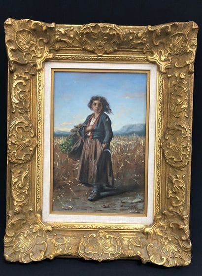 Auguste ANASTASI (1820-1899)
The gleaner.
Oil...