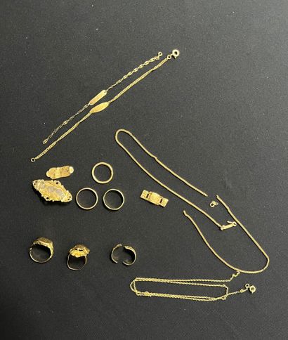 LOT in 750/°°° (18K) gold including : 
-TWO...
