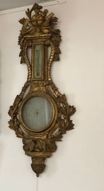 BAROMETRE THERMOMETRE, d'époque Louis XVI;...
