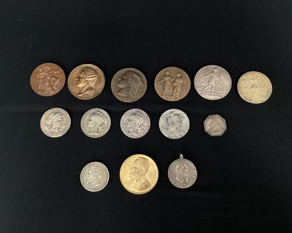 LOT of medals including: 
-Société d'encouragement...