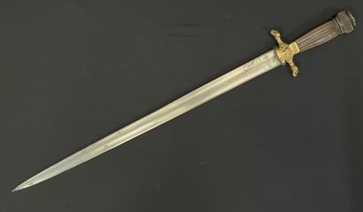 DAGUE straight blade with double flutes carved...