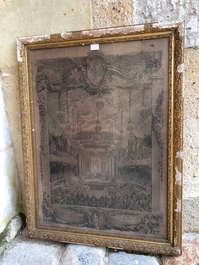 GRANDE GRAVURE in black and white, decorating...