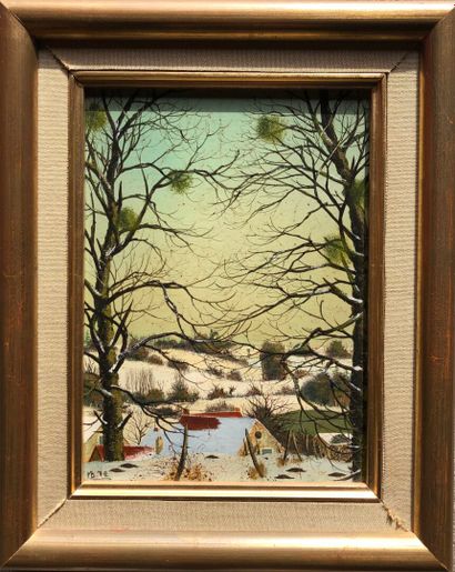 Michel BESZIE (1940)
Snowy landscape.
Oil...