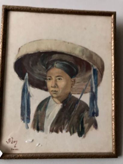 École VIETNAMIENNE du XXe siècle 
Deux portraits....