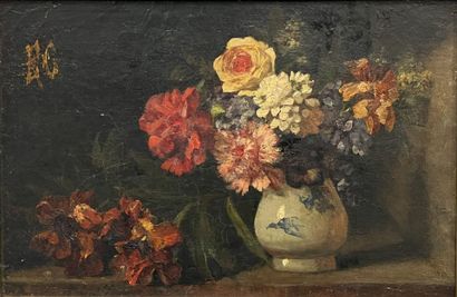 19th century FRENCH SCHOOL
Bouquet of flowers....
