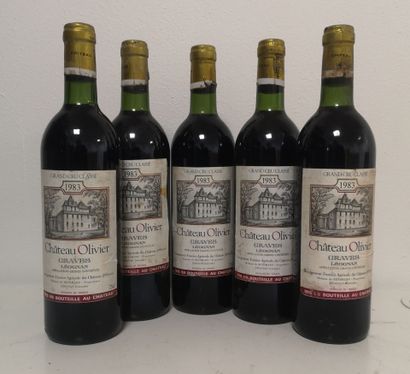 5 Bottles Château OLIVIER - Pessac Léognan...