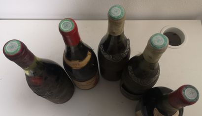 5 Bottles VINS DIVERS FRANCE RHONE - BOURGOGNE...