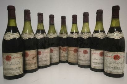 9 Bottles CHÂTEAUNEUF DU PAPE - Léon Barbier...