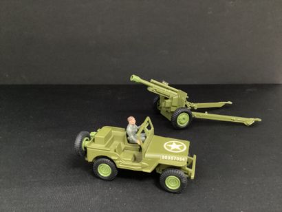 DINKY TOYS :
Jeep Willis, towing cannon.
With...