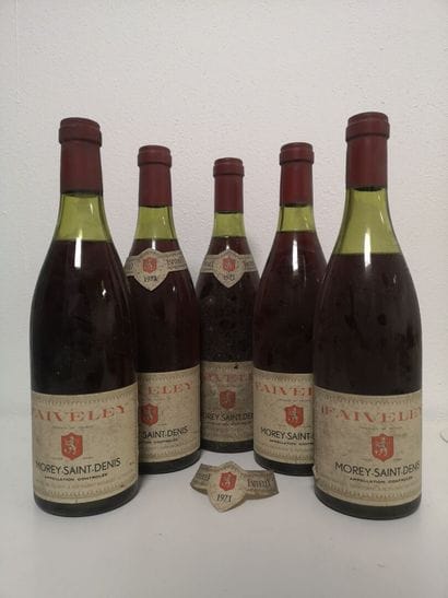 5 Bottles MOREY SAINT DENIS - FAIVELEY 1971
Stained...
