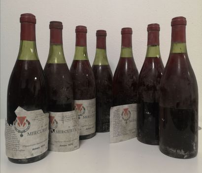 7 Bottles MERCUREY - FAIVELEY 1974
Stained...
