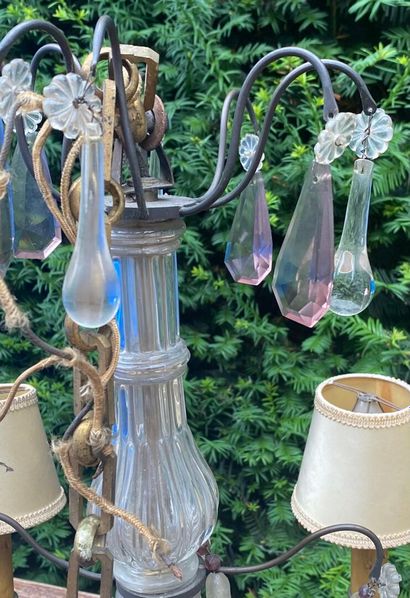 Four-light pendant chandelier (H. 55 cm)...