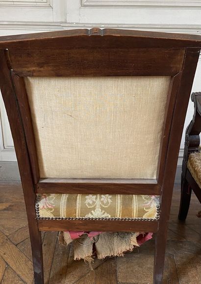 Suite of four mahogany and mahogany veneered...