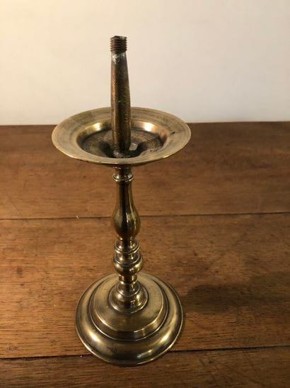 Louis XIII ormolu candlestick with large...