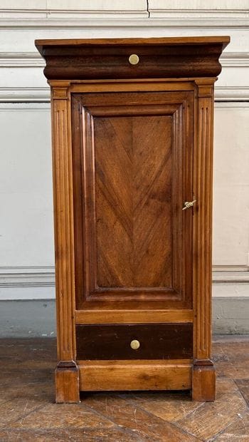 Cherry and walnut bedside table, Restoration...