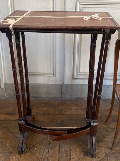 Three side tables
H. 72 cm (largest)

Ac...