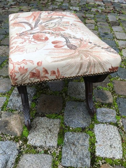 Louis XV-style carved walnut ployant stool...