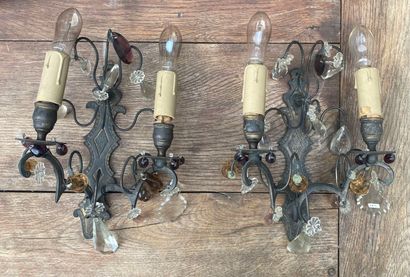 Four-light pendant chandelier (H. 55 cm)...
