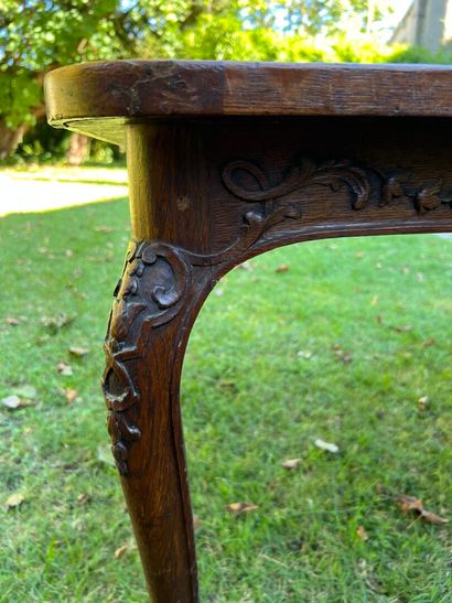Louis XV period molded and carved oak game...