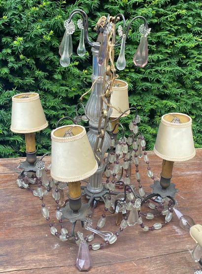 Four-light pendant chandelier (H. 55 cm)...
