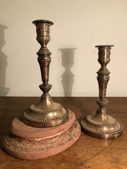 CHRISTOFLE Pair of silver-plated candlesticks...