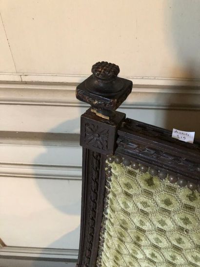 Large Louis XVI style armchair in natural...