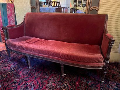Suite of four armchairs and a sofa in molded...