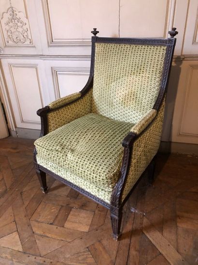 Large Louis XVI style armchair in natural...
