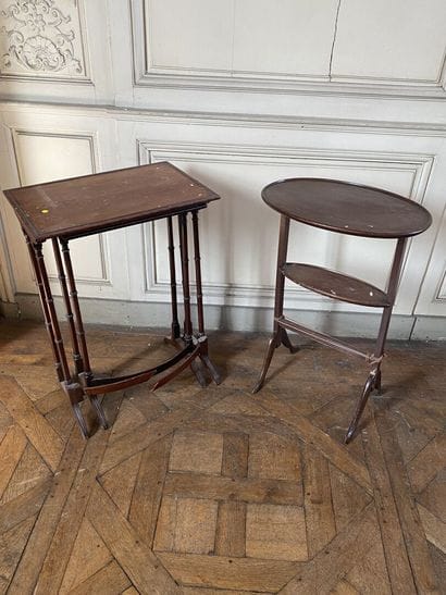 Three side tables
H. 72 cm (largest)

Ac...