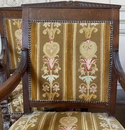 Suite of four mahogany and mahogany veneered...