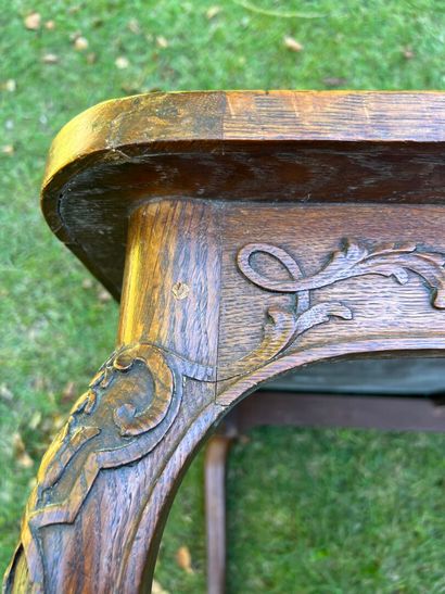 Louis XV period molded and carved oak game...