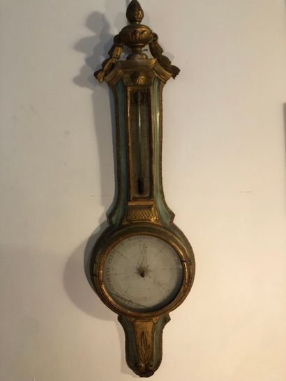 Carved, gilded and water-green lacquered...
