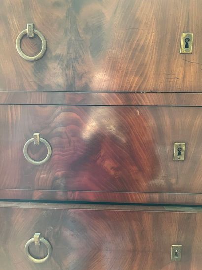 Mahogany and mahogany veneer Semainier, Restoration...