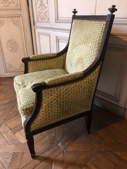 Large Louis XVI style armchair in natural...