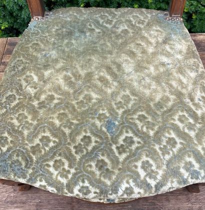 Louis XV-style openwork natural wood prie-dieu,...