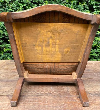 Louis XV-style openwork natural wood prie-dieu,...