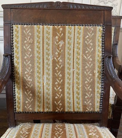 Suite of four mahogany and mahogany veneered...