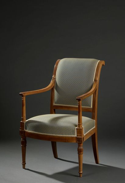 Directoire-period mahogany armchair stamped...