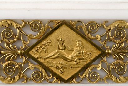 White marble and gilt bronze clock from the...