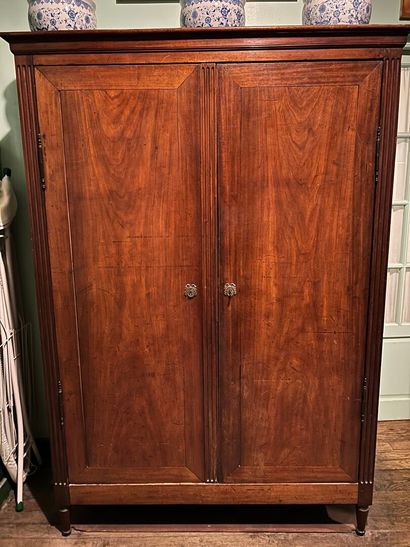 Mahogany and mahogany veneer cabinet from...