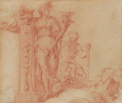 17th-century FLEMISH school
Allegorical figures...