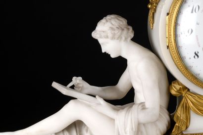 White marble and gilt bronze clock from the...