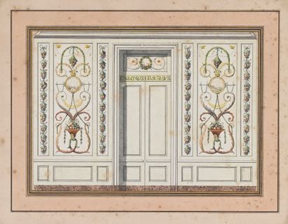 18th century FRENCH school
Woodwork project
Watercolor,...