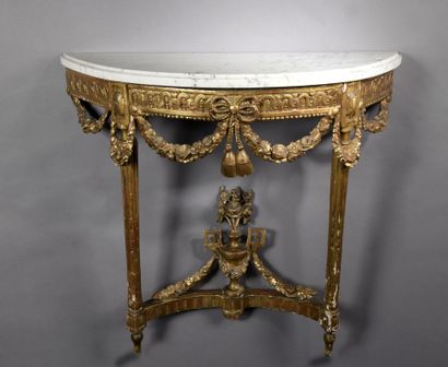 Louis XVI period console table in carved...