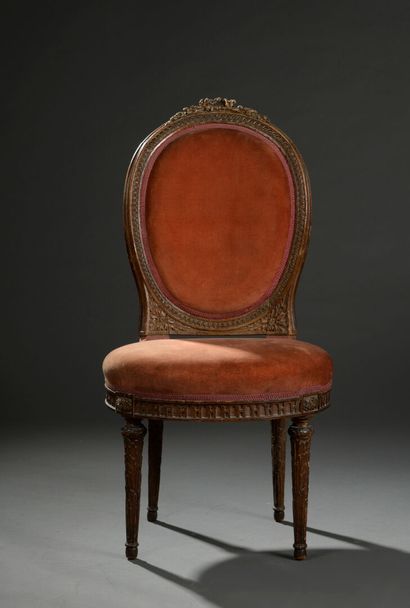 Molded and carved wood chair stamped C. Chevigny...