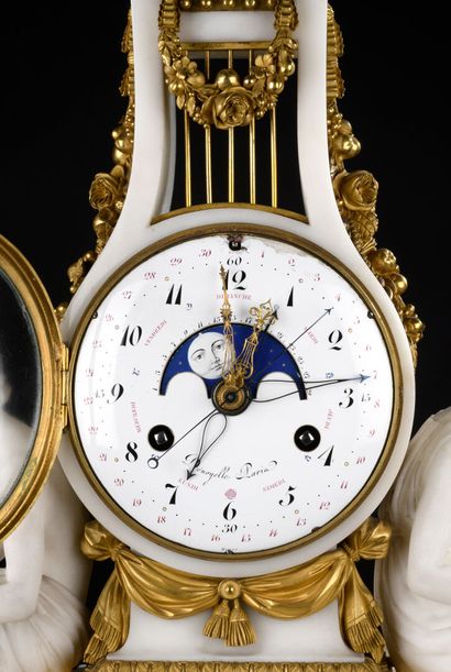 White marble and gilt bronze clock from the...