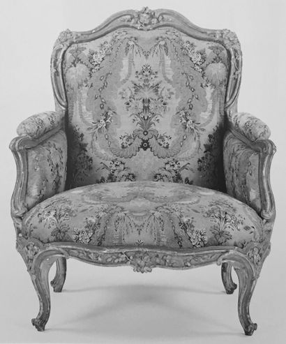 Mantelpiece screen in molded and carved wood,...