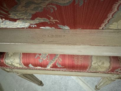 Pair of molded, carved and lacquered wood...
