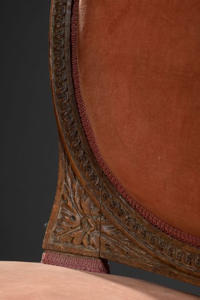 Molded and carved wood chair stamped C. Chevigny...