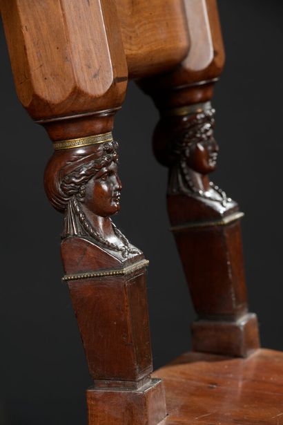 An Empire period mahogany and mahogany veneer...